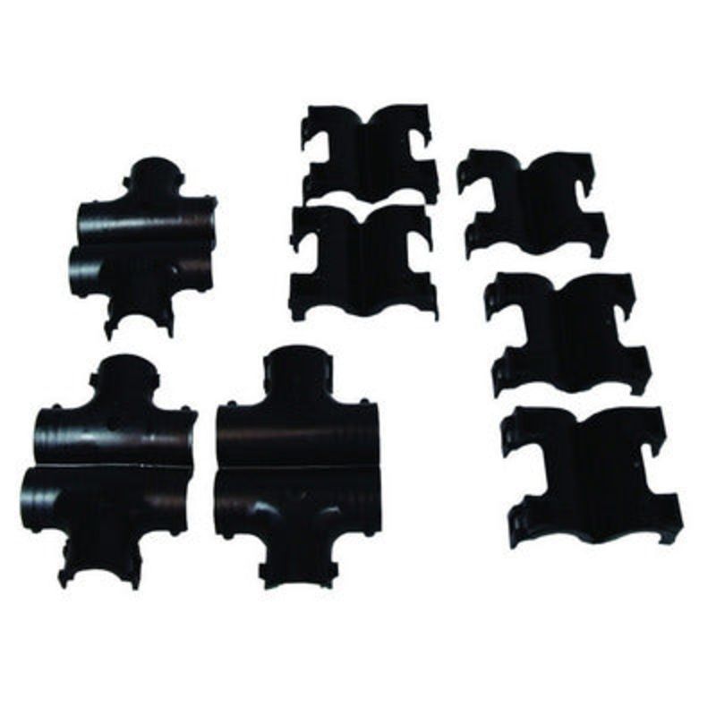 Taylor / Vertex 38882 Convoluted Tubing, 1/2 in Diameter, Plastic Tee / In-Line Fittings, Black, Set of 8