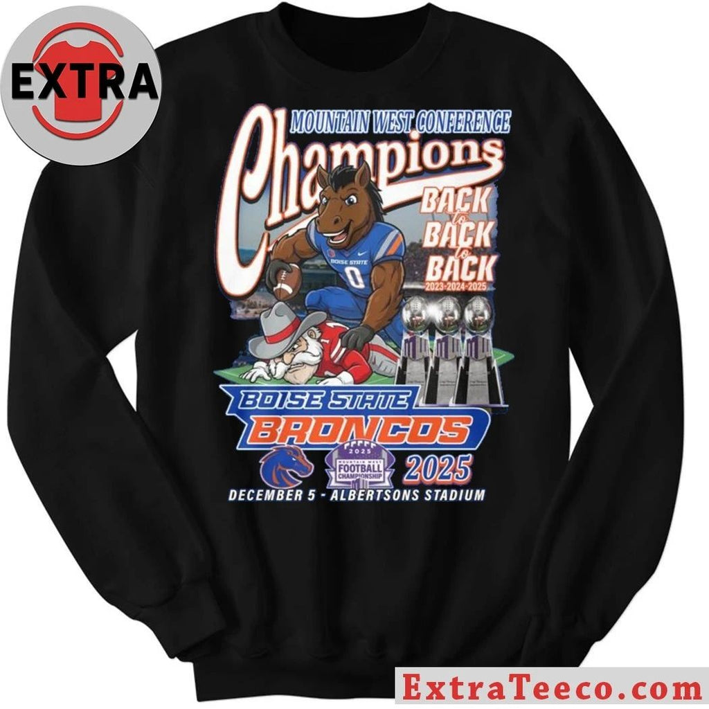 Boise State Broncos win the Mountain West Conference football Championship Back2Back 2025 December 5 Albertsons Stadium Shirt