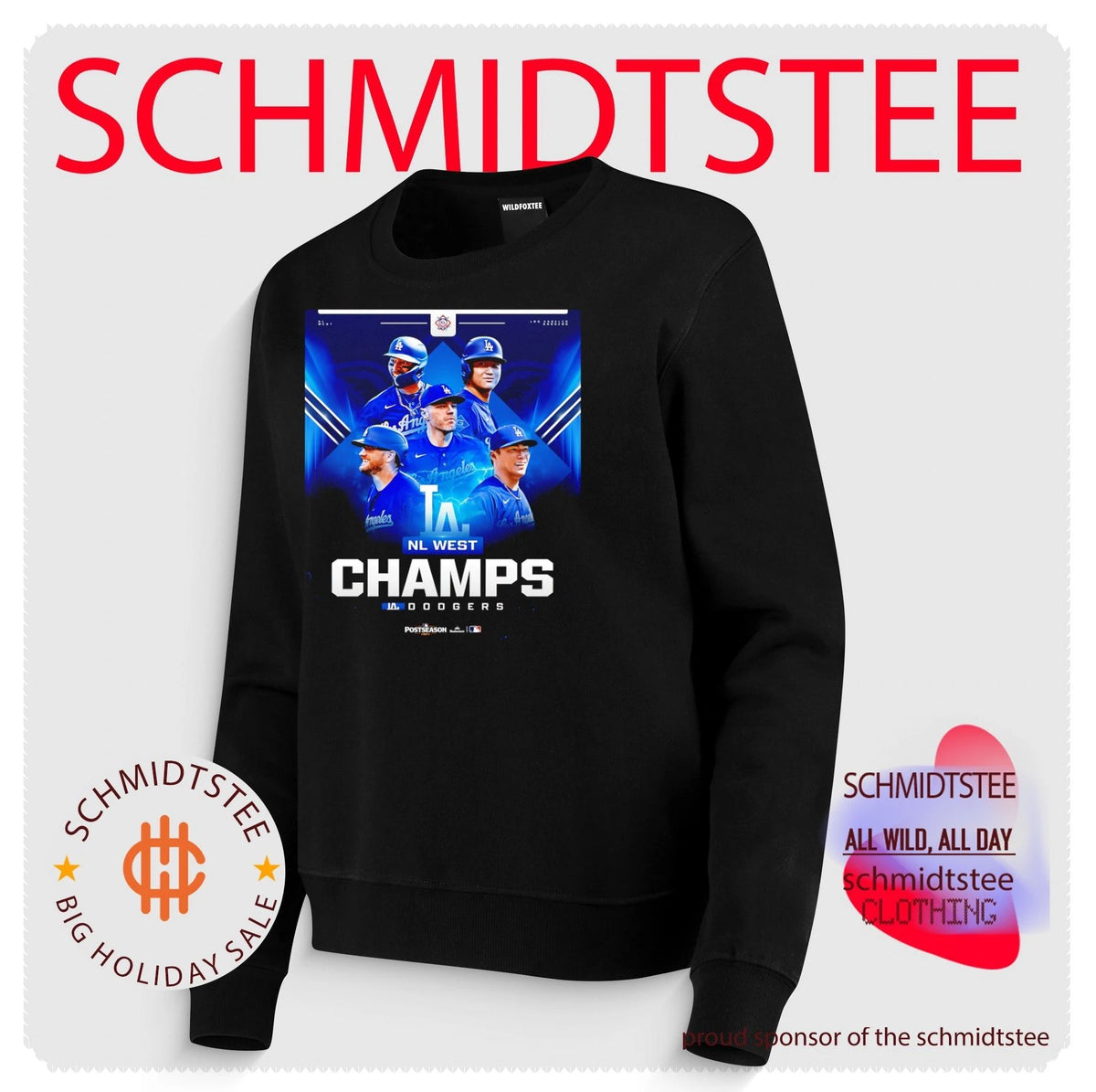 Los Angeles Dodgers NL West Champs 2026 Postseason player collage shirt