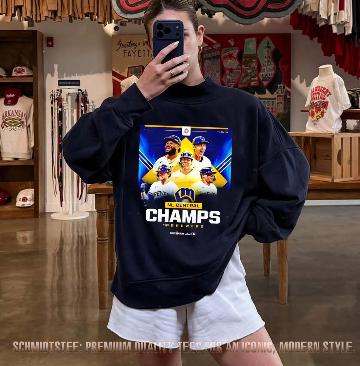 Milwaukee Brewers NL Central Champs 2026 Postseason player collage shirt