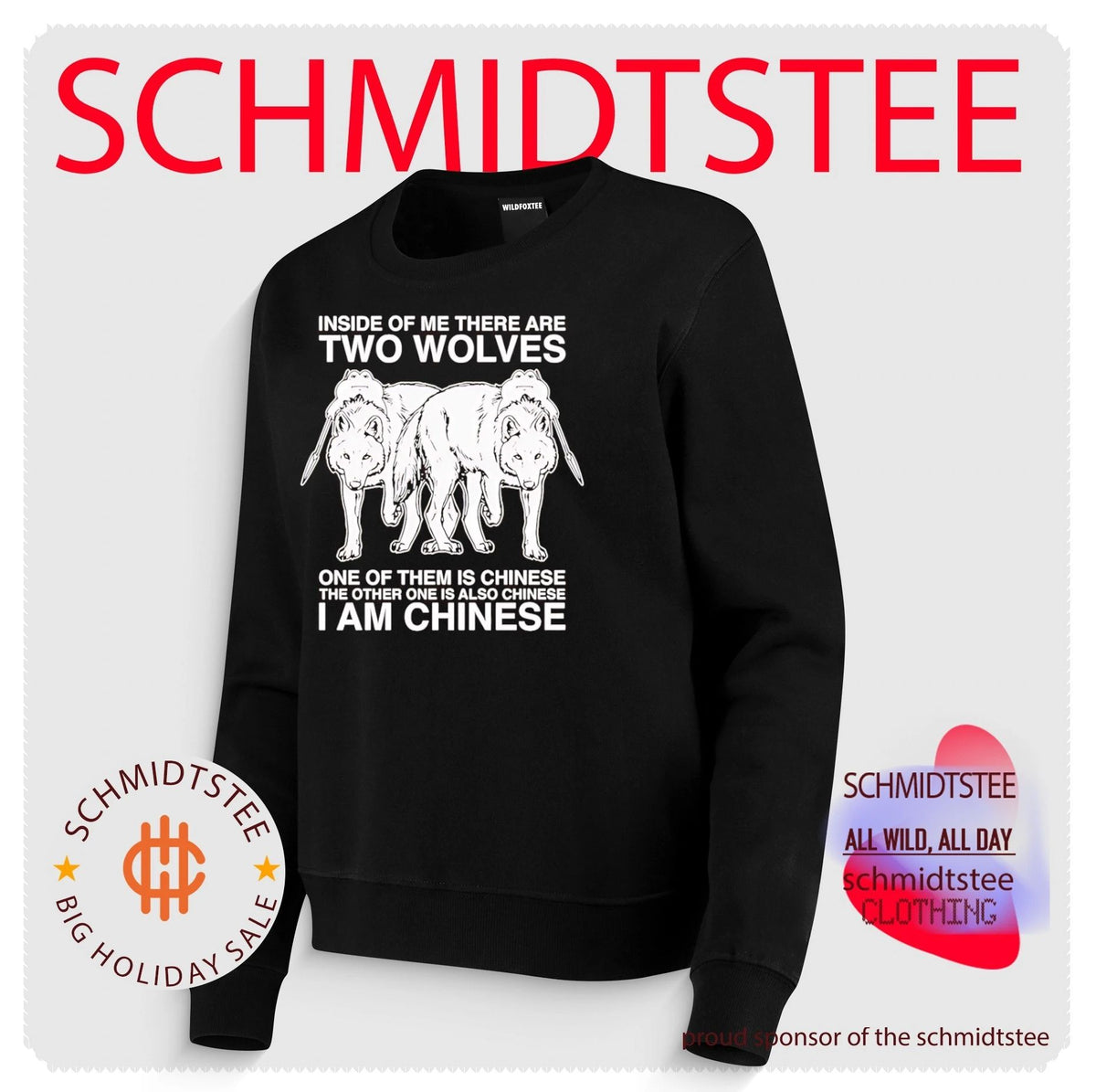 Inside of me there are two wolves one of them is Chinese the other one is also Chinese shirt