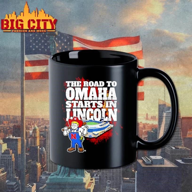 Something Inked Nebraska Cornhuskers Black The Road To Omaha Starts In Lincoln Shirt