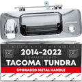 Tailgate Handle Assembly, Upgraded Metal – Compatible with 2014-2022 Toyota Tacoma, Toyota Tundra – Exterior Lift Gate Latch – Chrome W/Camera Hole, LED Hole – OEM 69090-0C090-Metal Chrome, 97982 – Chrome Tailgate Handle