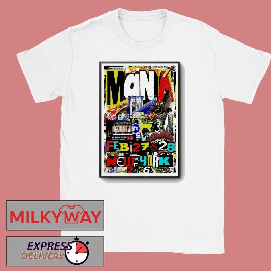 Poster Maná New York, City Feb 27 – 28 2026 shirt