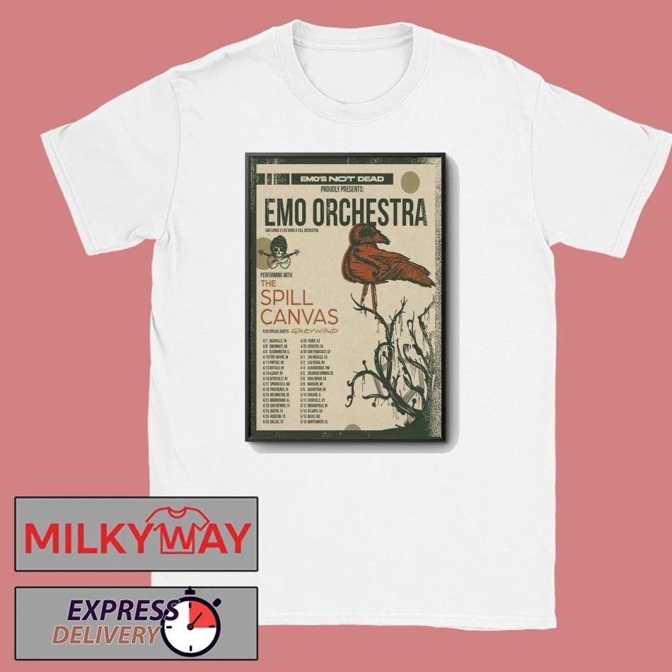 Emo’s Not Dead Emo Orchestra with The Spill Canvas Tour 2026 Poster shirt