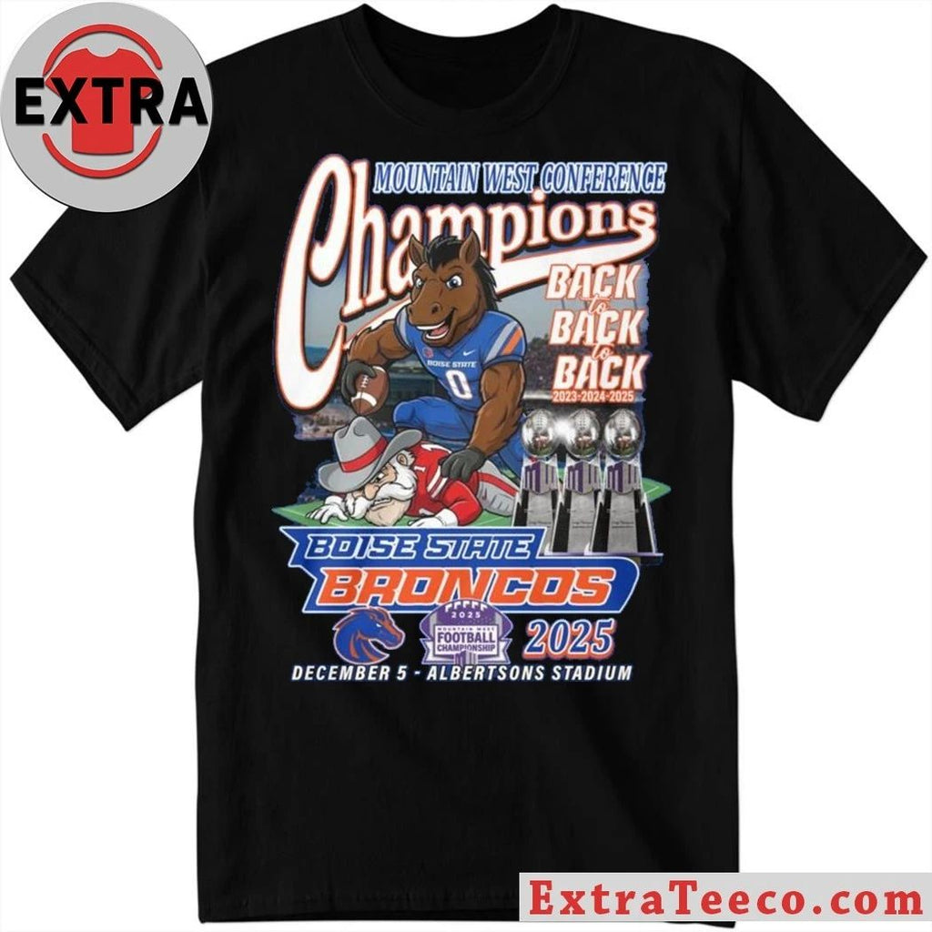 Boise State Broncos win the Mountain West Conference football Championship Back2Back 2025 December 5 Albertsons Stadium Shirt