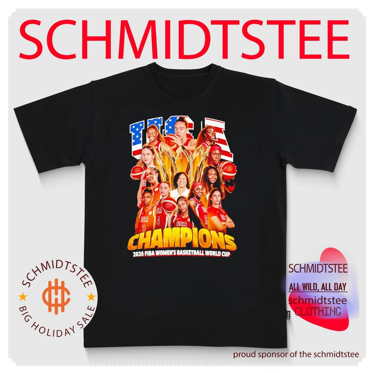 USA 2026 FIBA Women’s Basketball World Cup Champions all team graphic shirt
