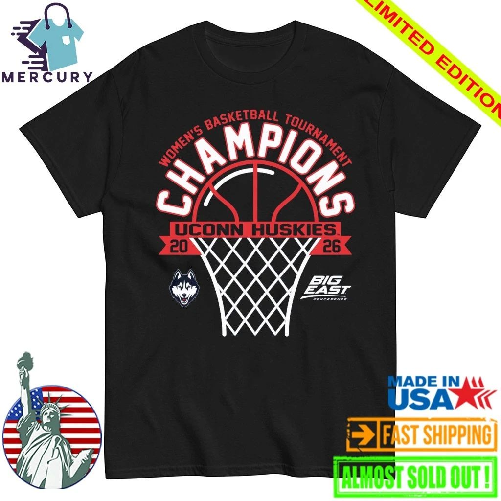 UConn Huskies 2026 Big East Women’s Basketball Tournament Champions Shirt