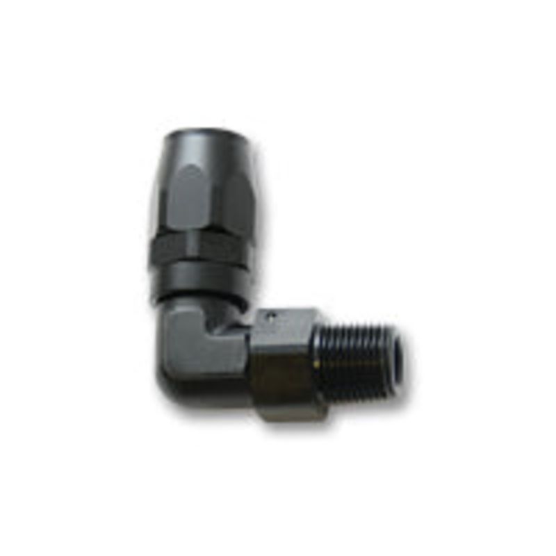 Vibrant Performance Male Hose End Fitting, 90 Degree; Size: -10AN; Pipe Thread: 1/2″ NPT 26907