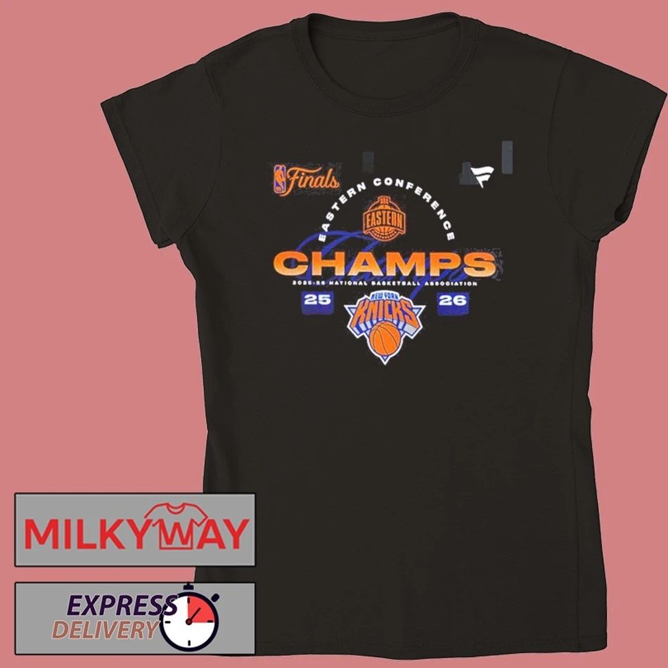 New York Knicks Fanatics 2026 NBA Eastern Conference Champions Roster Two Sided T-Shirt