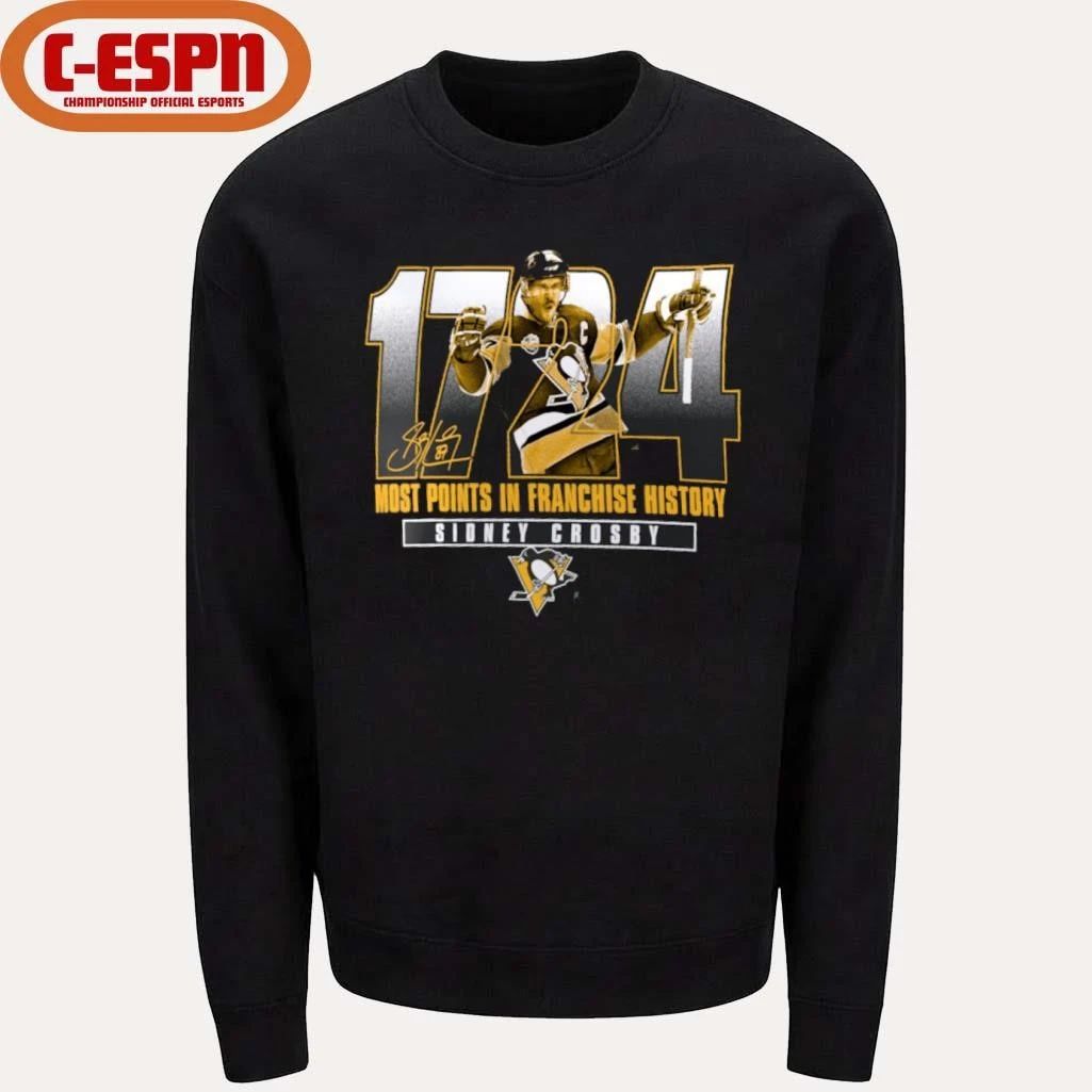 Sidney Crosby Pittsburgh Penguins 1724 Most Points in Franchise History T-Shirt