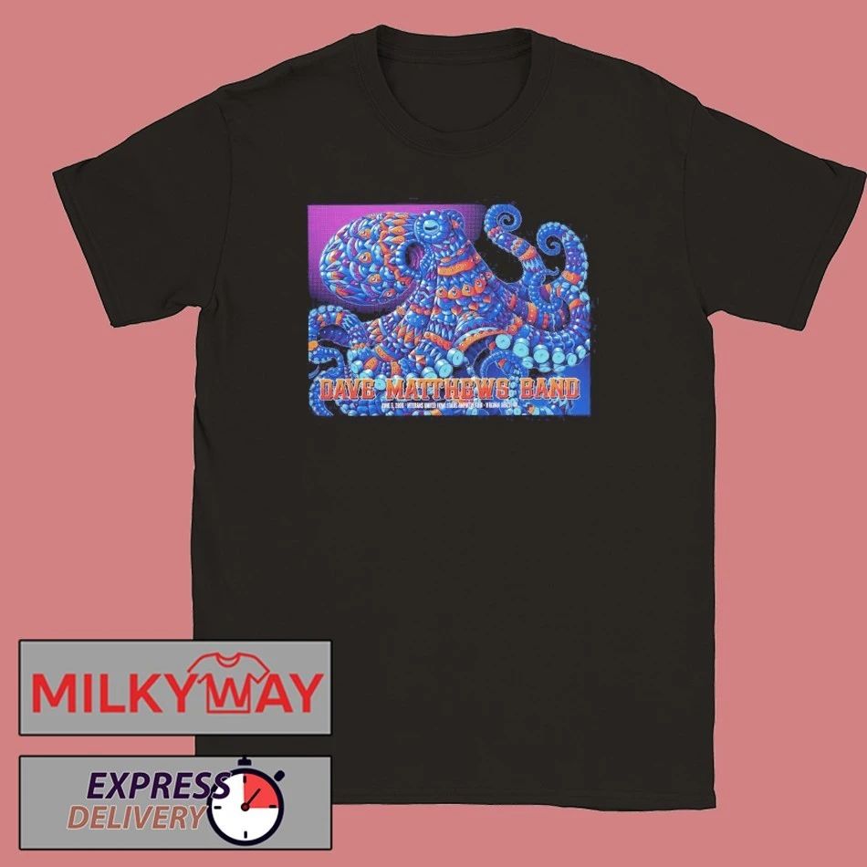 Dave Matthews Band Virginia Beach Virginia 2026 Event Poster At Veterans United Home Loans Amphitheater On June 6 2026 Octopus Art T-Shirt