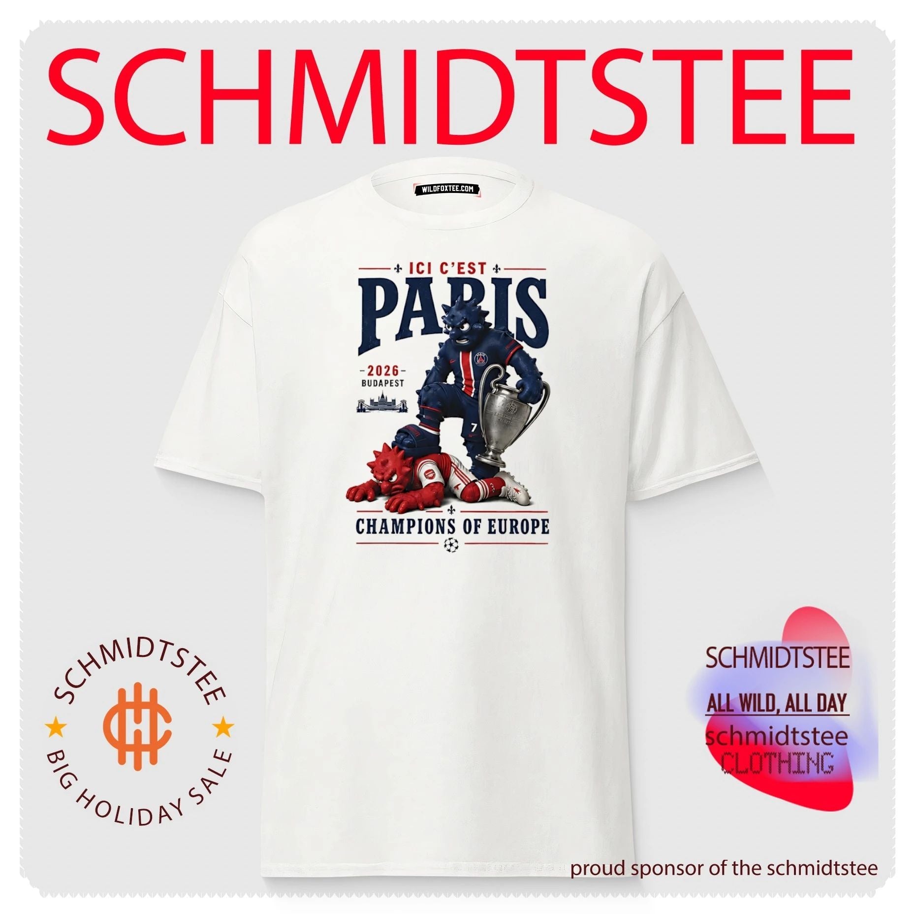 Ici C’est Paris 2026 Budapest Champions of Europe mascot shirt