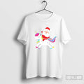 Classic Cute Santa Riding Unicorn Rainbow Christmas T Shirts