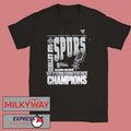 San Antonio Spurs Fanatics Black 2026 NBA Western Conference Champions Stacked Block T-Shirt