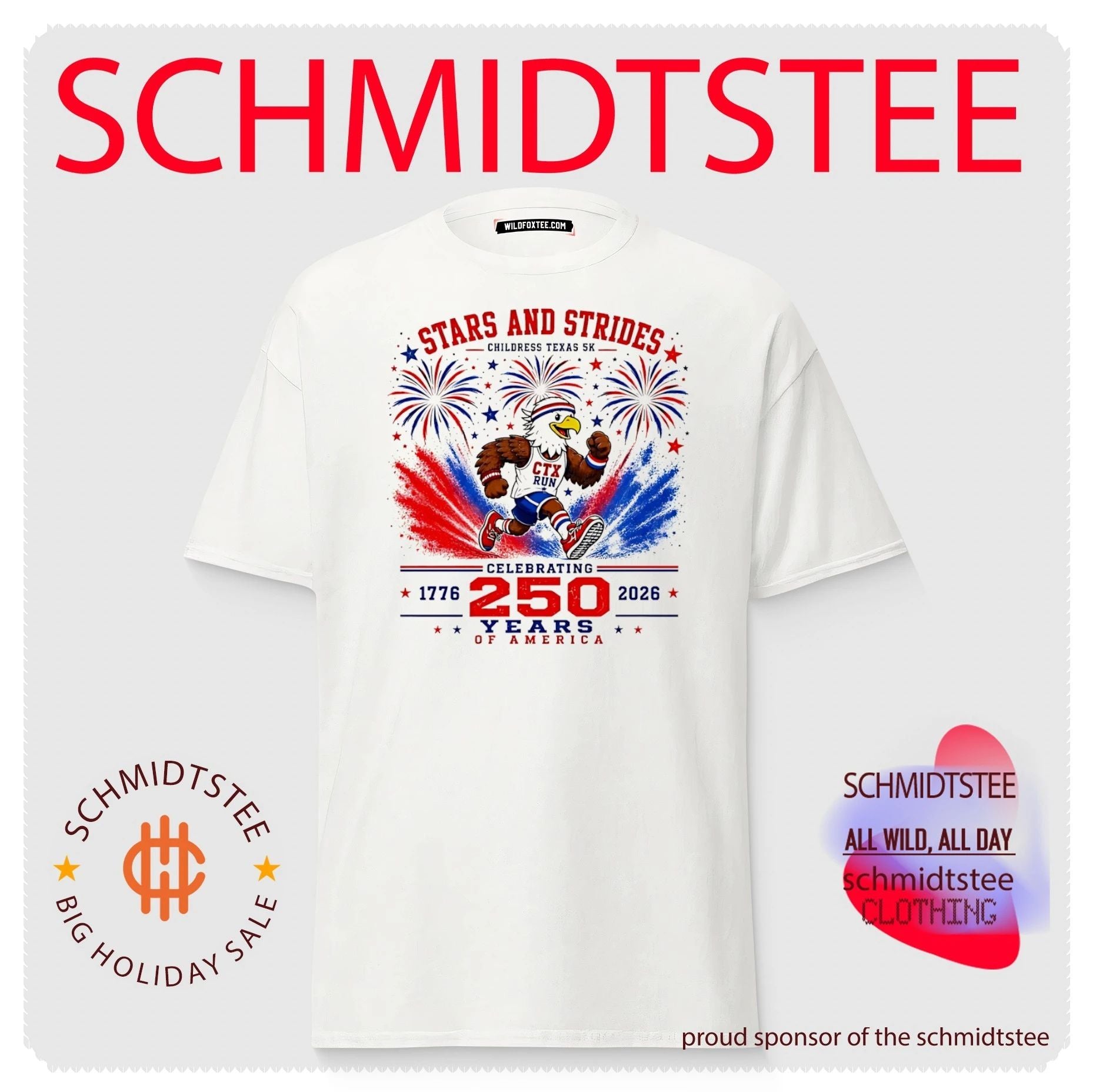 Childress Texas 5K stars and strides celebrating 250 years mascot shirt