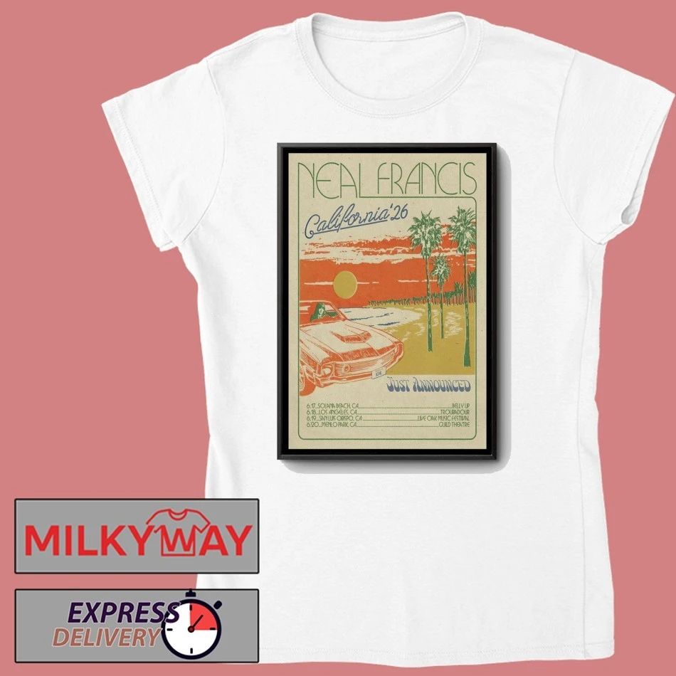 Poster Neal Francis Tour California 2026 shirt
