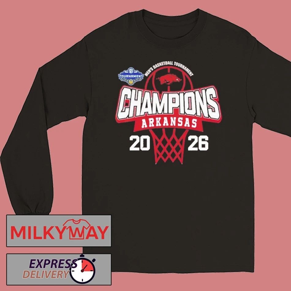 Arkansas Razorbacks 2026 SEC Men’s Basketball Tournament Champions Logo Mascot shirt