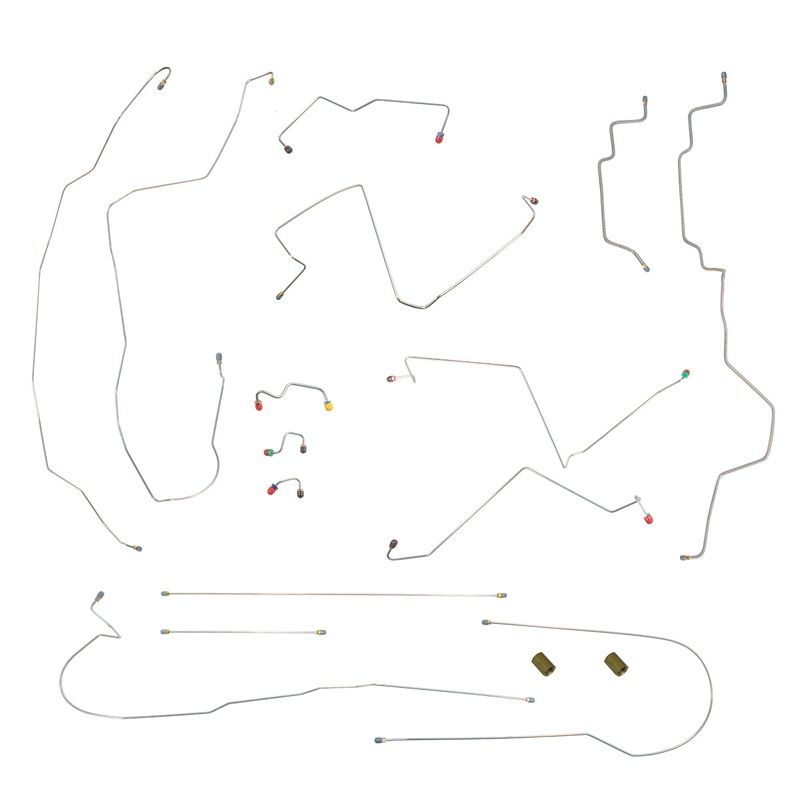 1995-97 Dodge Ram 2500 2/4WD All Cab/Bed Sizes w/Four-Wheel ABS Dana 60/70 Axle Complete Brake Line Kit, Stainless