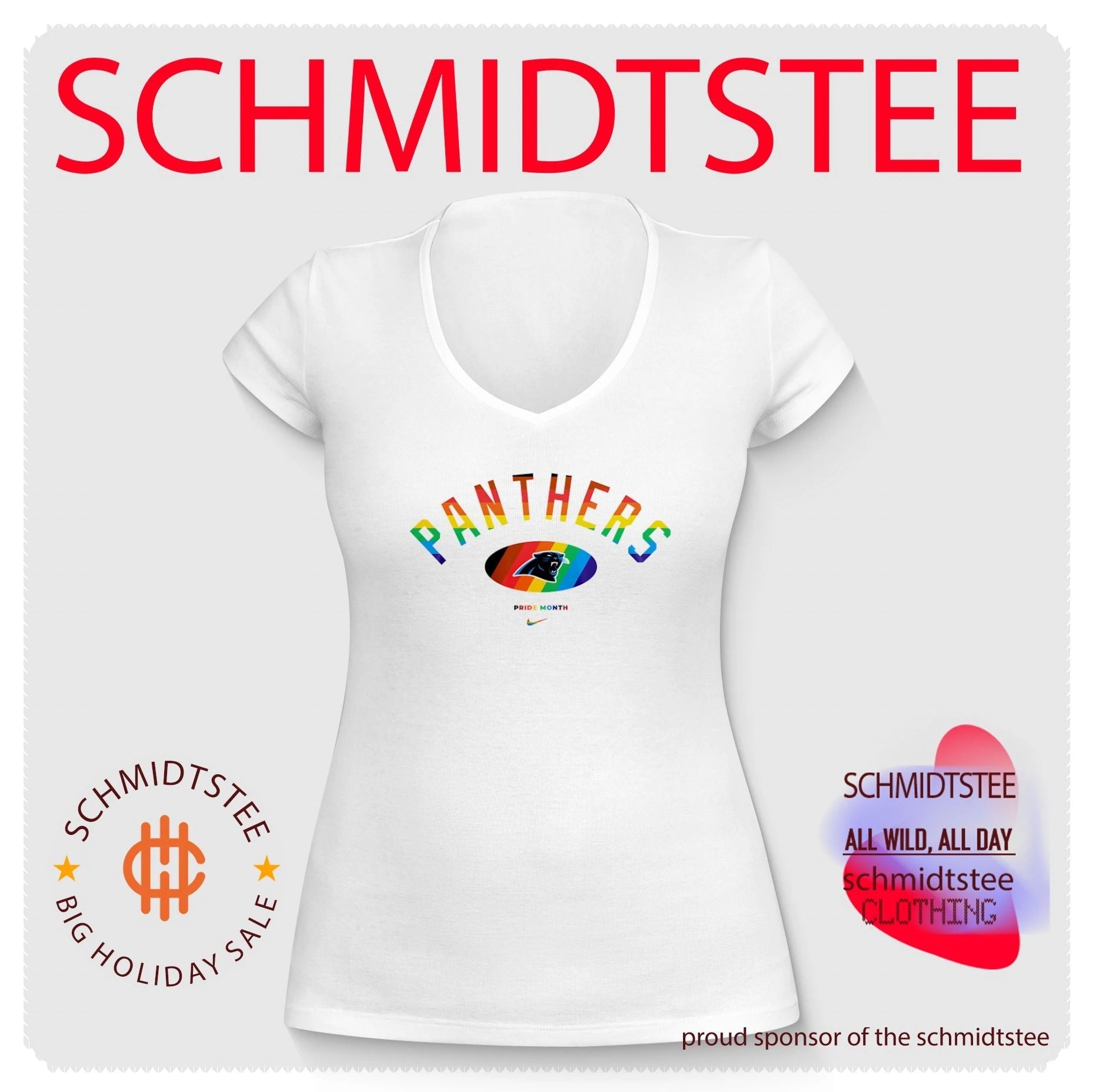 Carolina Panthers Pride Month Rainbow logo shirt