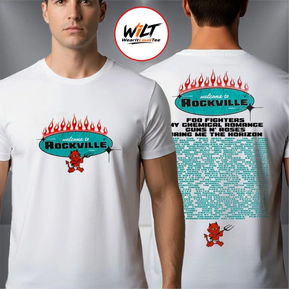 Welcome To Rockville 2026 Festival Merch Daytona Beach Florida Little Devil With Lineup Shirt