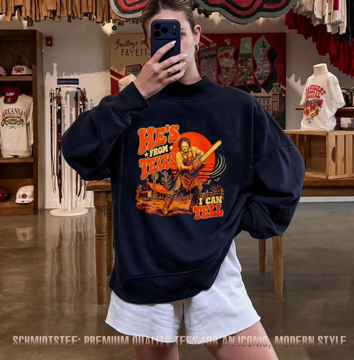 The Texas Chainsaw Hes From Texas I Can Tell Halloween shirt