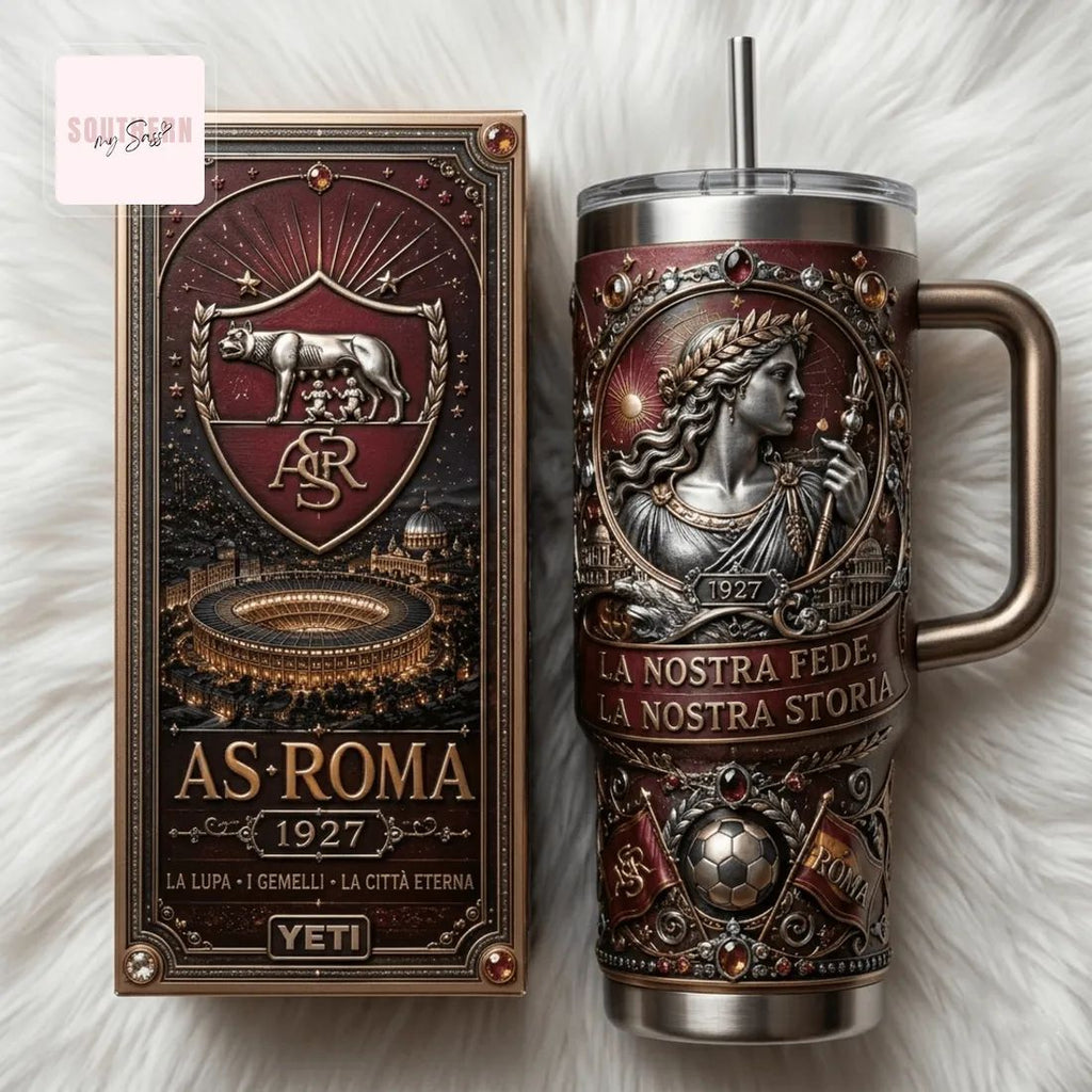 AS Roma 1927 Commemorative Edition Premium 40oz Insulated Tumbler With Handle