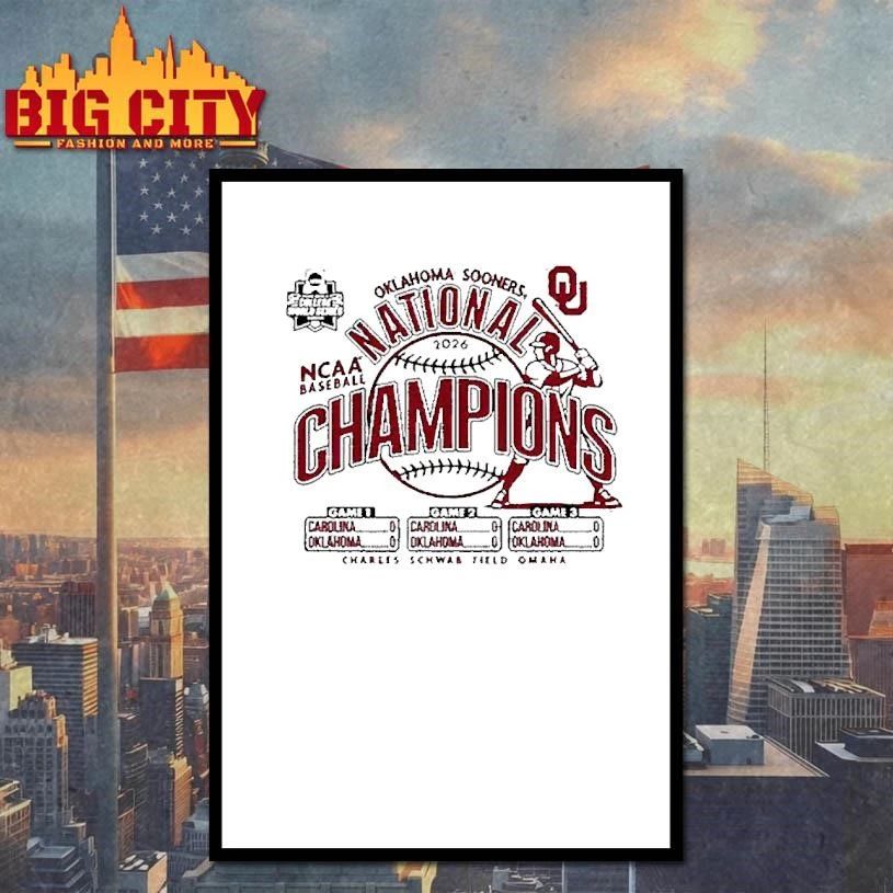 Oklahoma Sooners 2026 College World Series Champions Score T-Shirt
