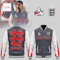 England World Cup 2026 Three Lions Palace Style Retro Varsity Baseball Jacket