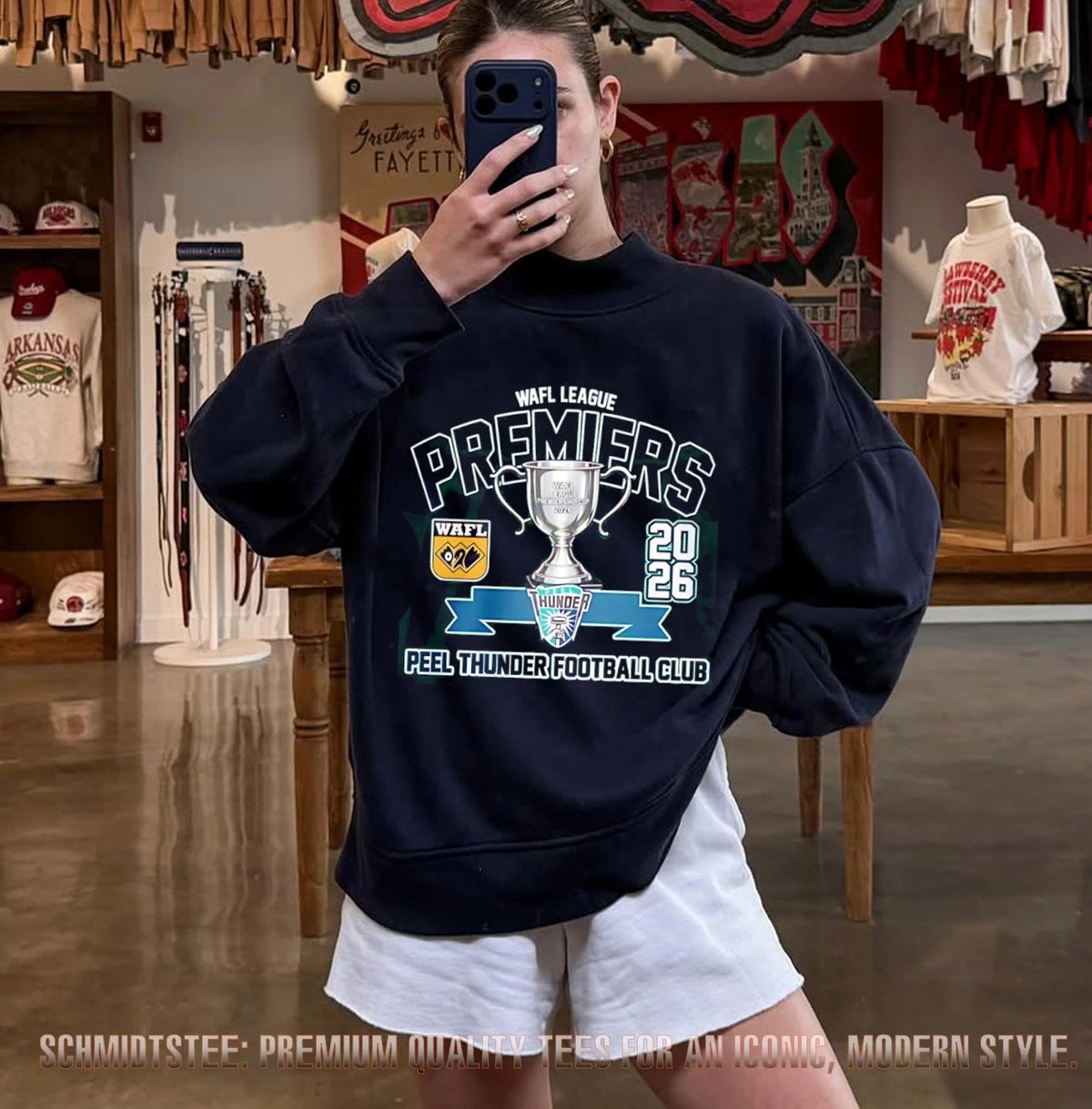 Peel Thunder Football Club 2026 WAFL League Premiers trophy illustration shirt