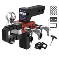 8″ Adjustable Trailer Tow Hitch with 2″ Receiver 2″ & 2-5/16″ Dual Ball Mount, 8000-12500 LBS GTW For Most Truck & SUV