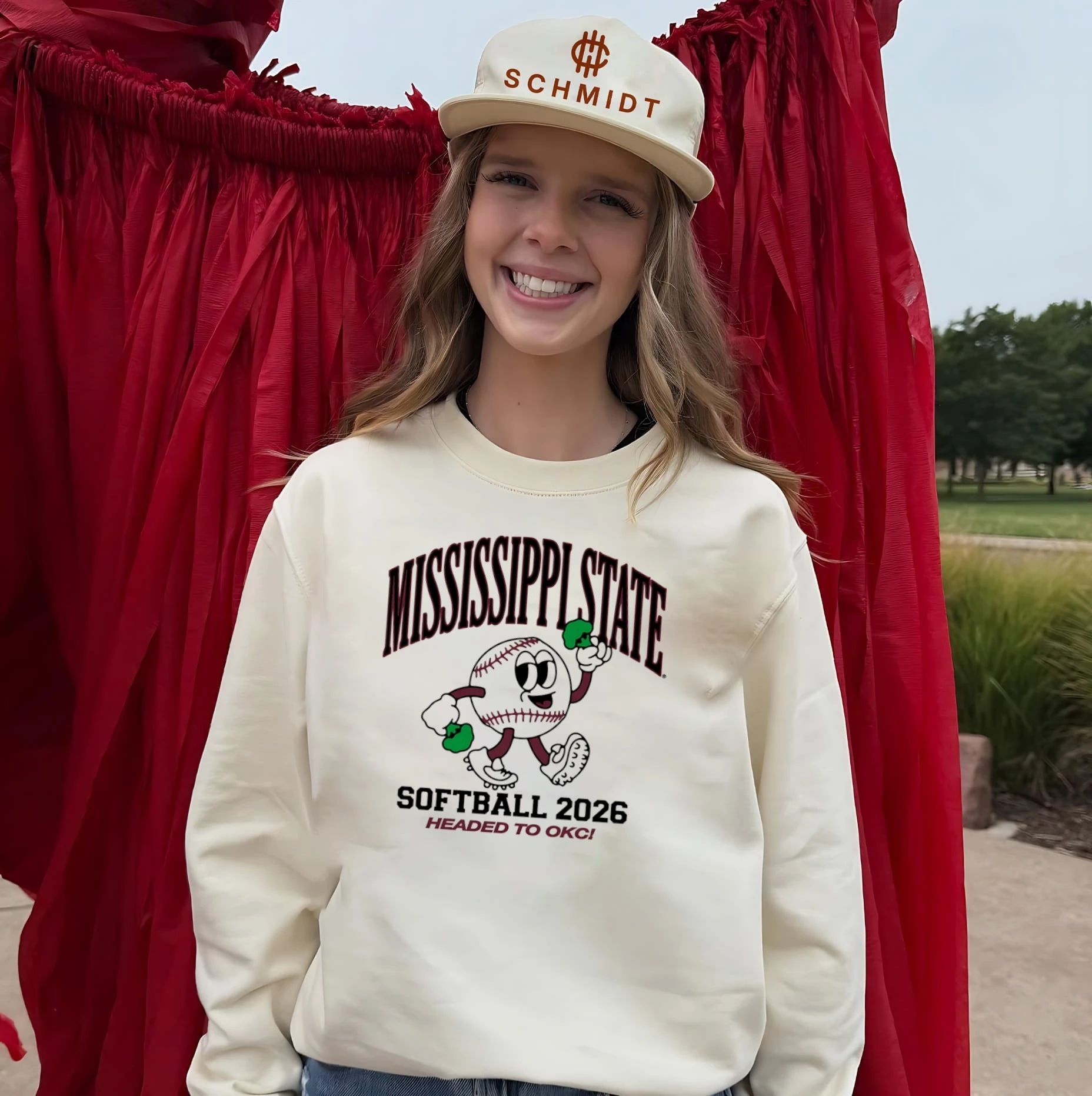 Mississippi State Softball 2026 Headed to OKC Broccoli Softball shirt