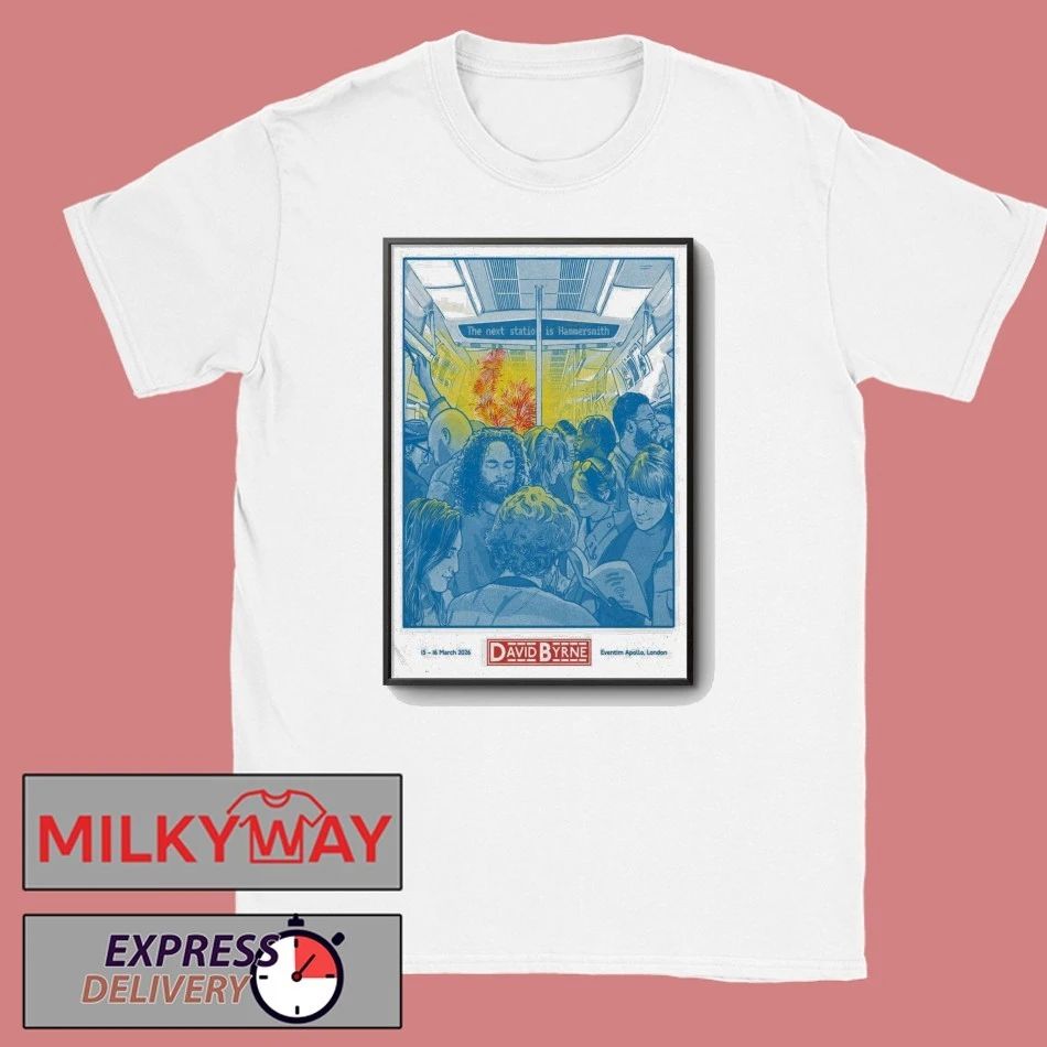 David Byrne March 15-16 2026 London UK Poster shirt