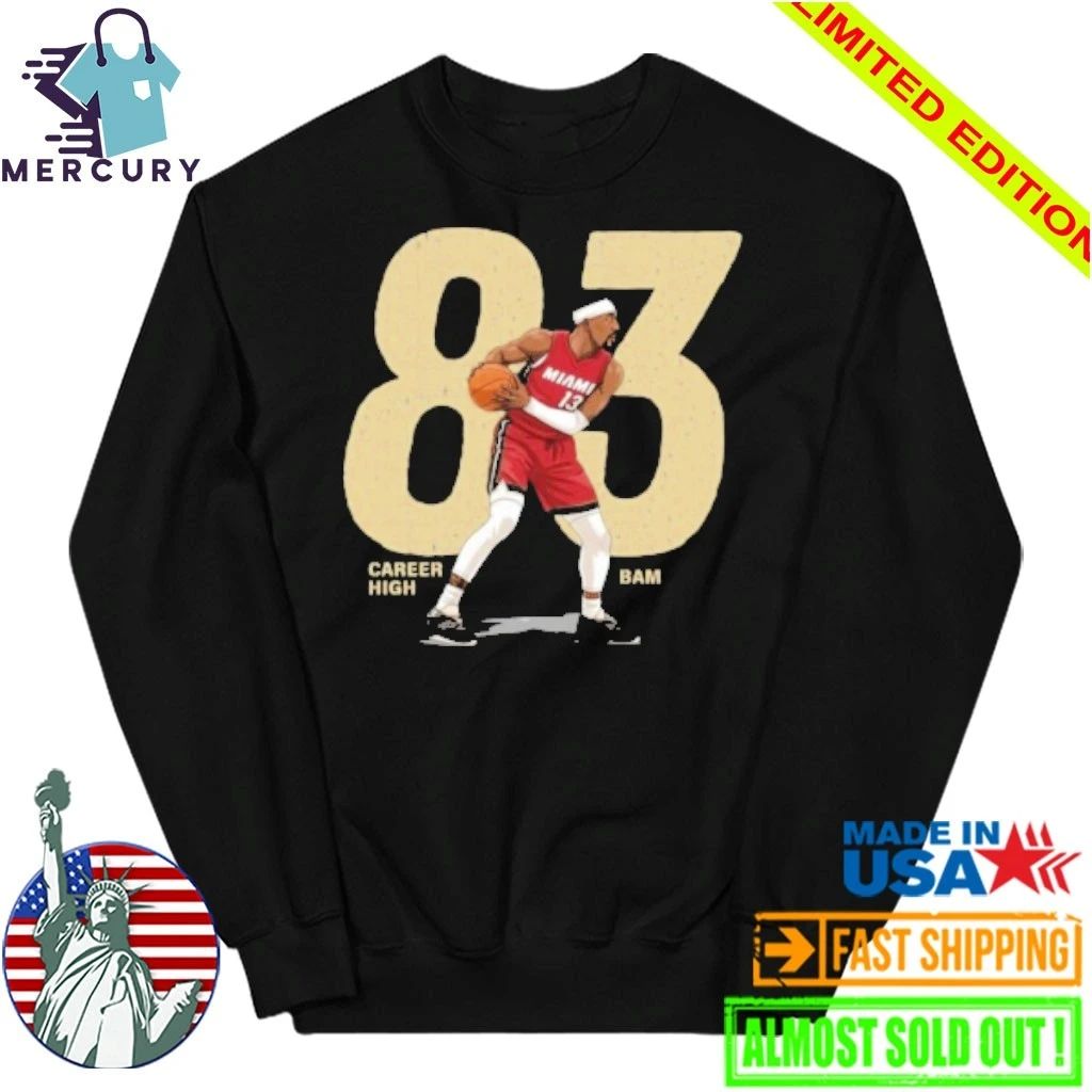 Miami Adebayo #13 Career High 83 for Bam Shirt