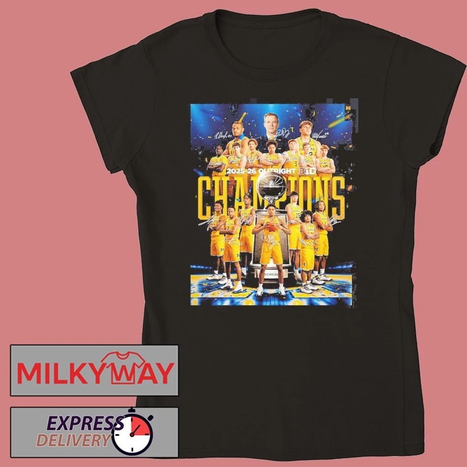 Michigan Wolverines Men’s Basketball 2025 2026 Outright B1G Big 10 Champions T-Shirt