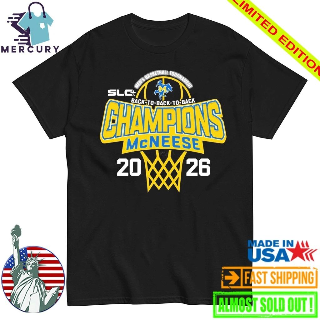 McNeese State Cowboys 2026 Southland Conference Men’s Basketball Tournament Champions Shirt