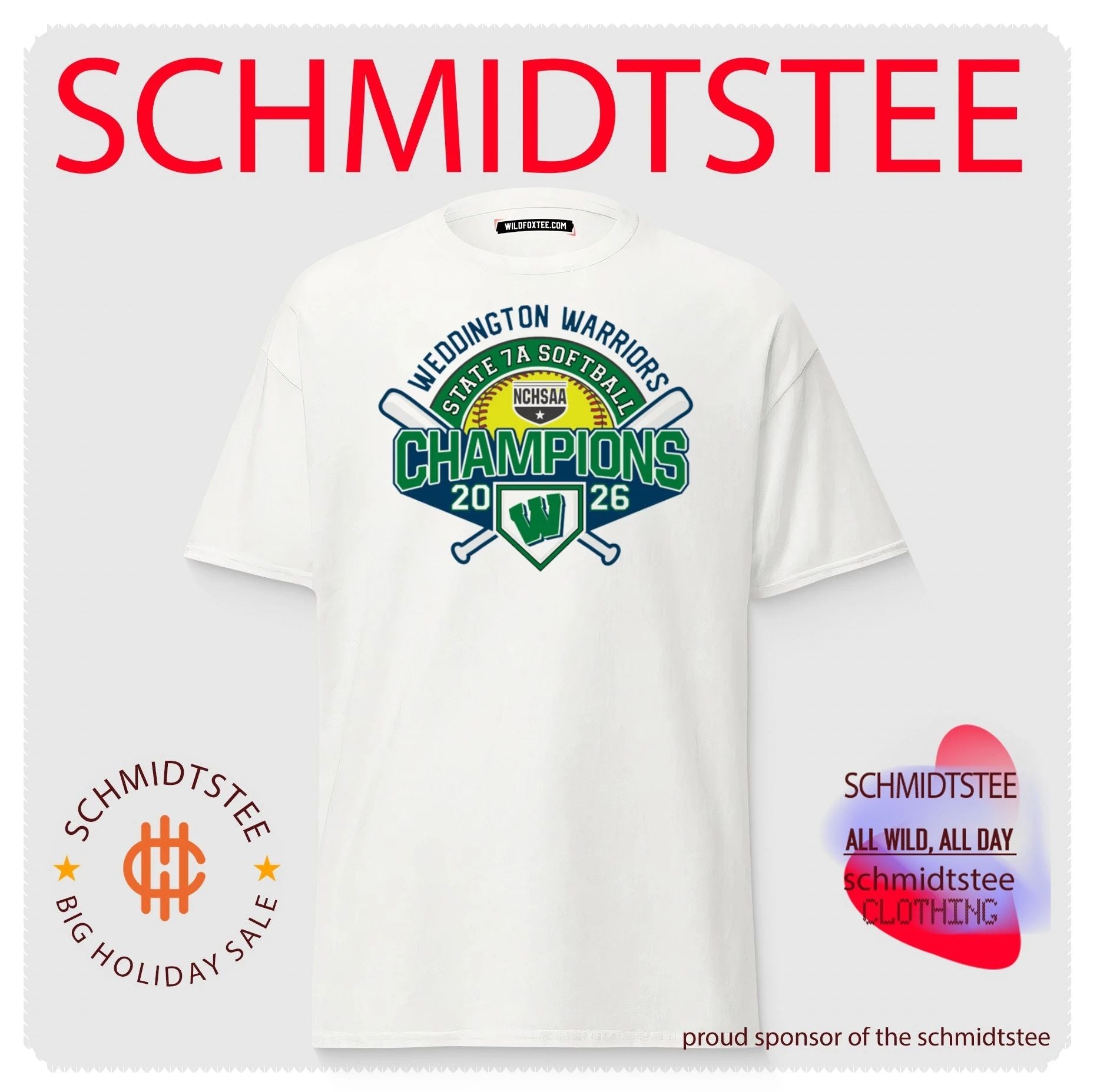 Weddington Warriors 2026 NCHSAA State 7A Softball Champions shirt