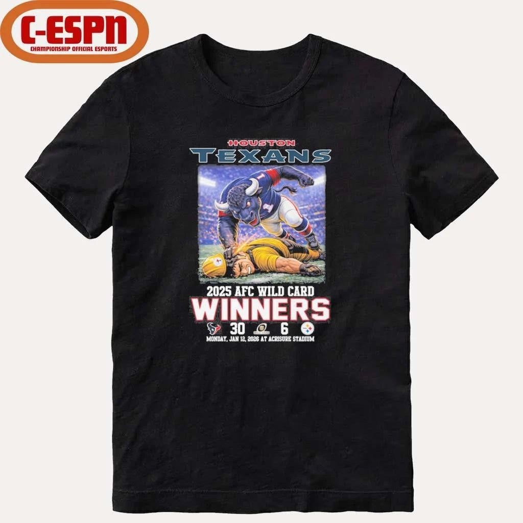 Houston Texas Mascot Beat Steelers 2026 AFC Wild Card Winners Score Shirt