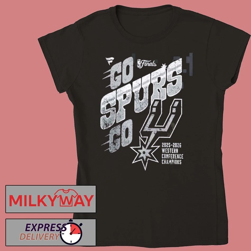 San Antonio Spurs Fanatics Black 2026 NBA Western Conference Champions Hometown Go Spurs Go T-Shirt