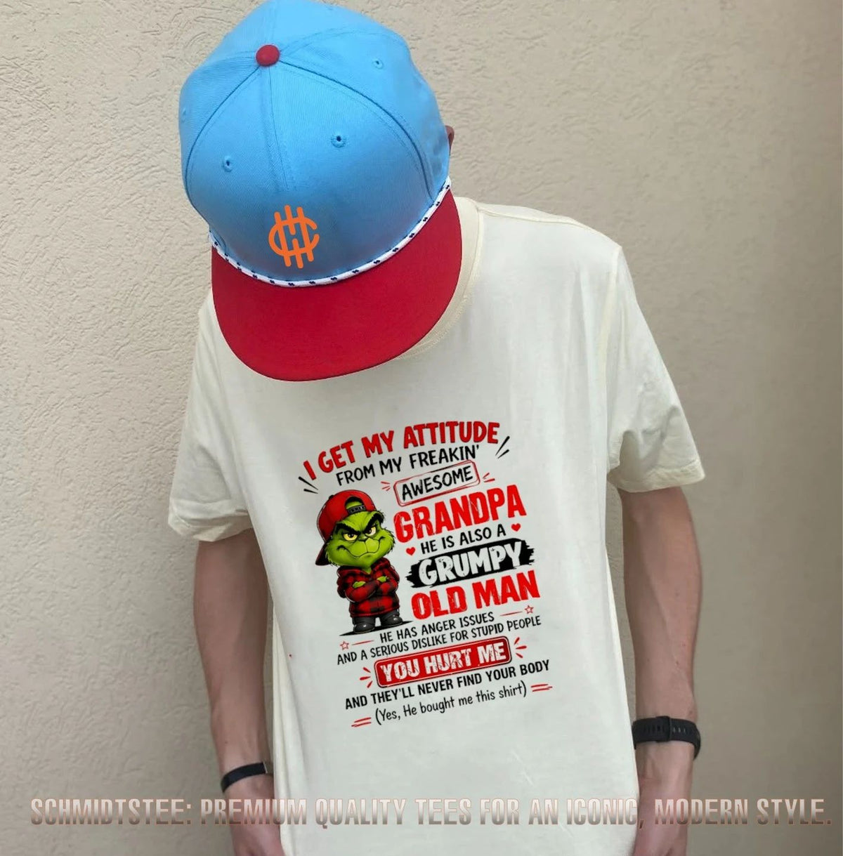 Grinch I get my attitude from my freaking awesome grandpa he is also a grumpy old man shirt
