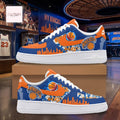 New York Knicks Custom Blue and Orange Basketball Fan Air Force 1 Sneakers