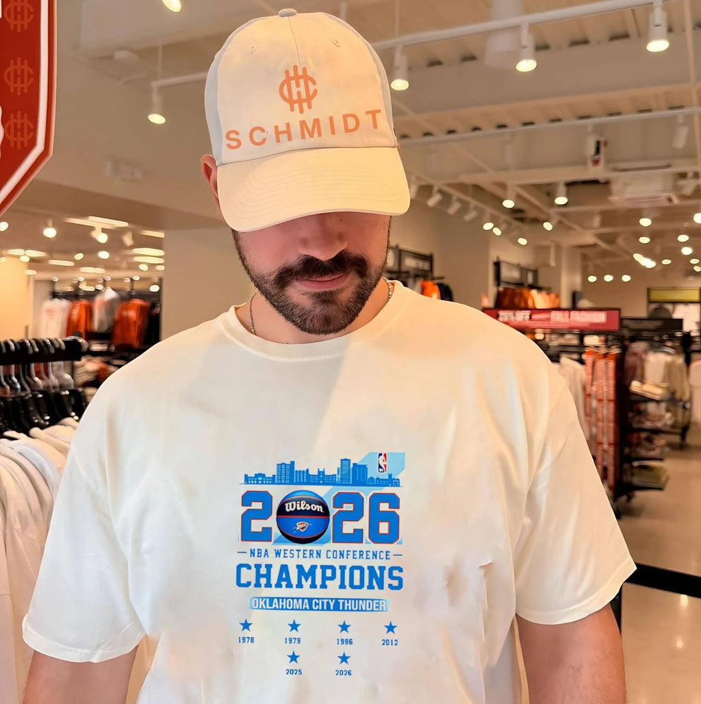 Oklahoma City Thunder 2026 NBA Western Conference Champions 6 Time skyline shirt