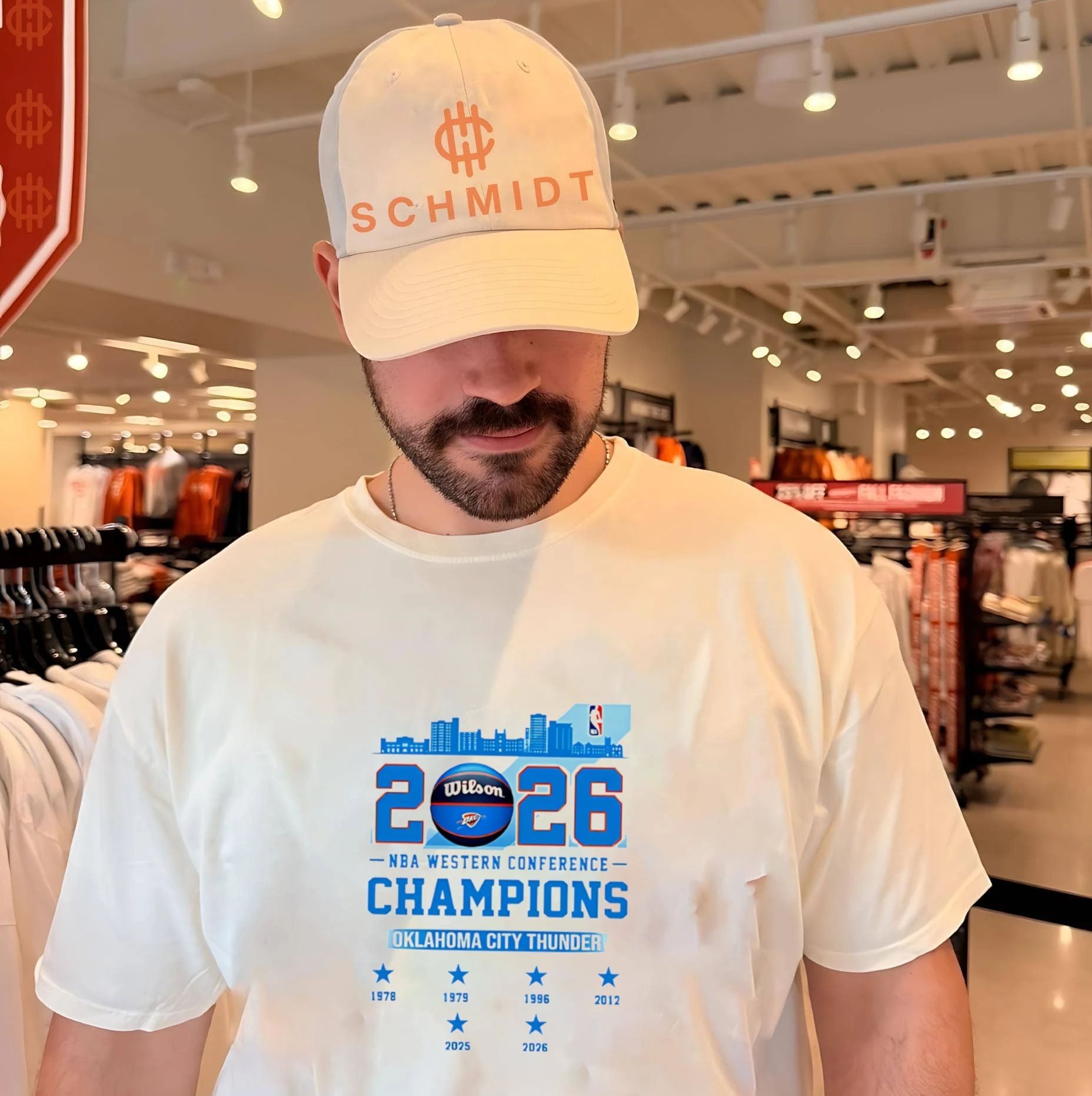 Oklahoma City Thunder 2026 NBA Western Conference Champions 6 Time skyline shirt