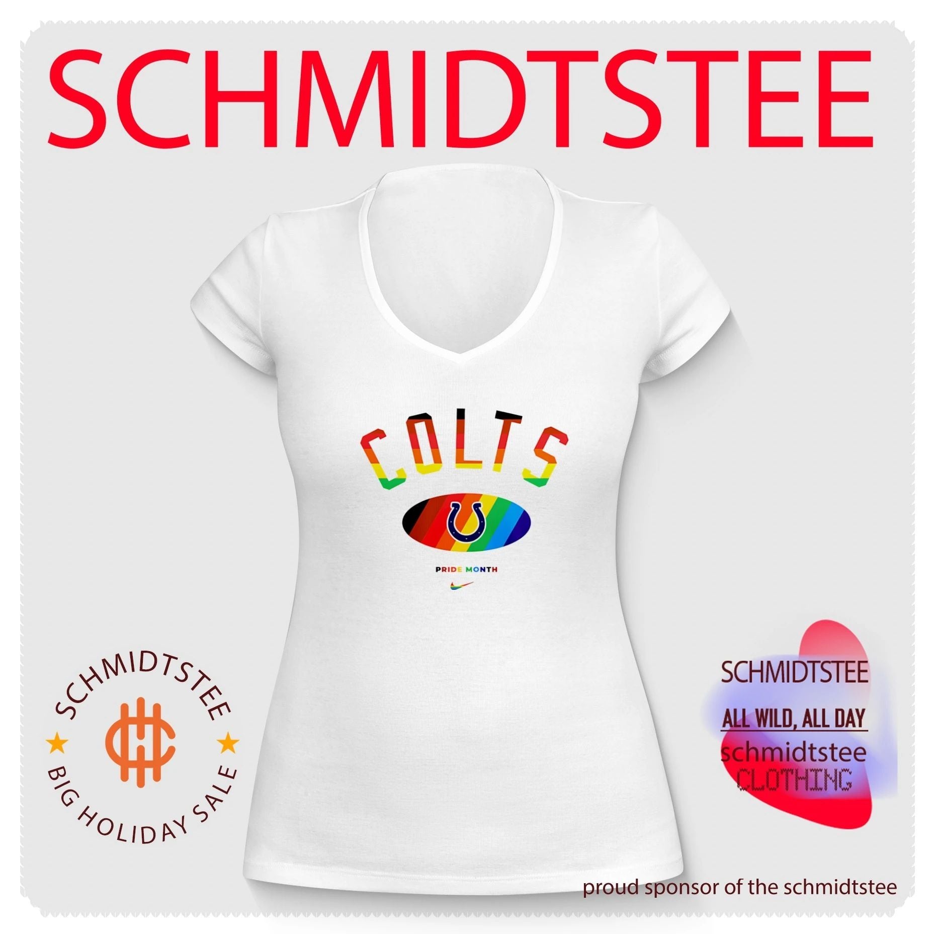 Indianapolis Colts Pride Month Rainbow logo shirt