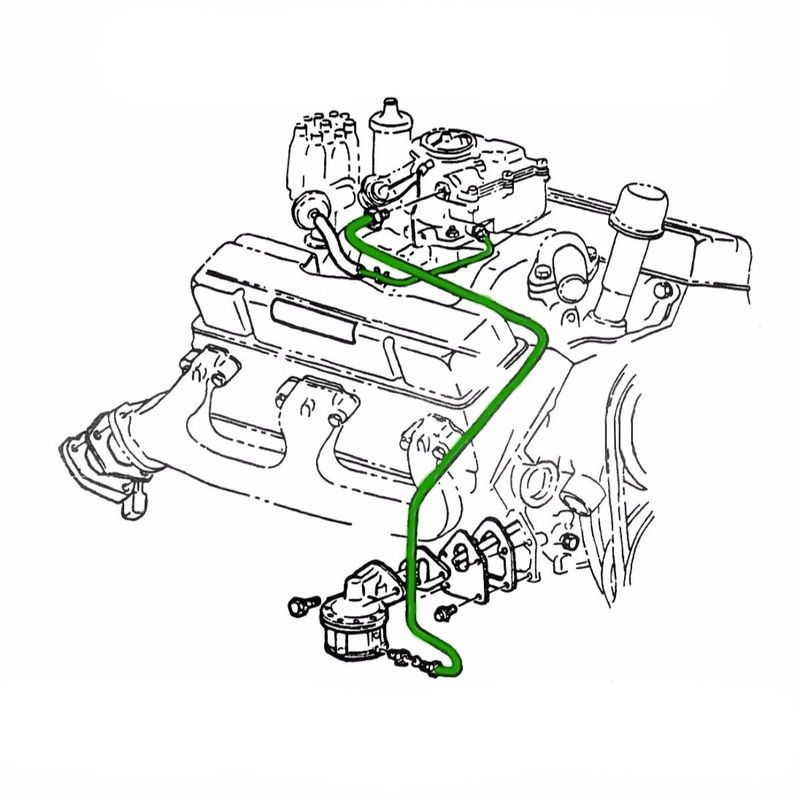 1967-68 Chevrolet Impala, Power Steering Line From Back Of Pump To Pressure Hose, 1pc, OE Steel (SU-3)