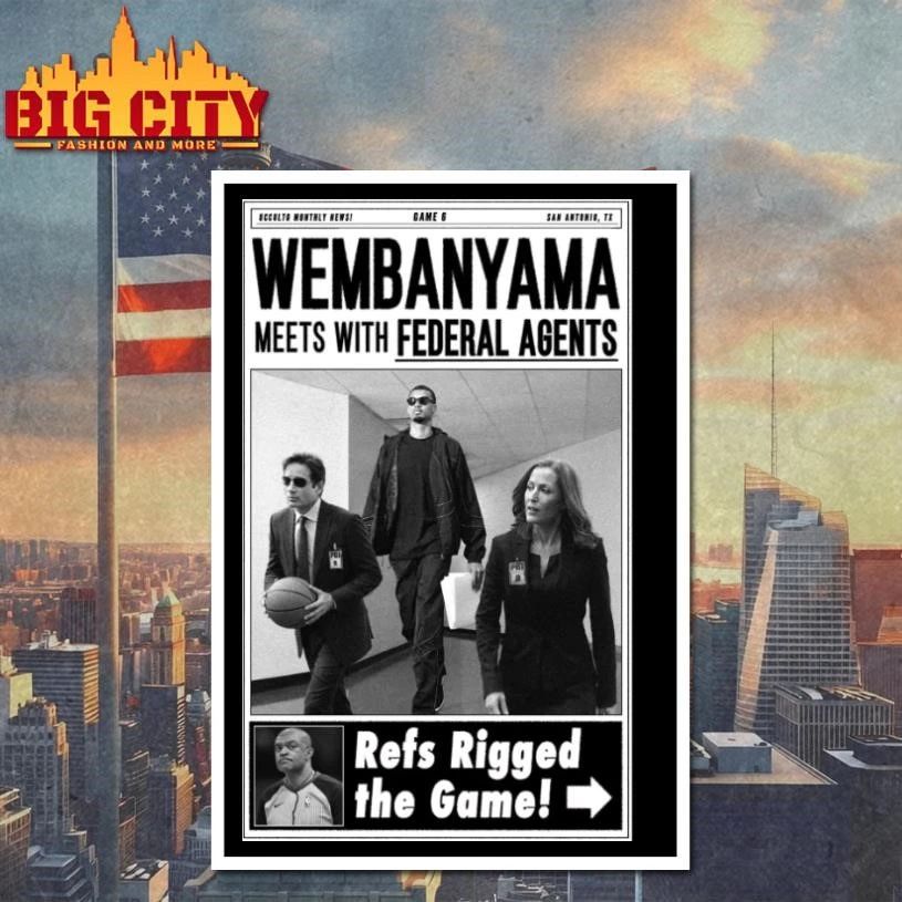 Wembanyama X-Files Style Federal Agents San Antonio Basketball Shirt