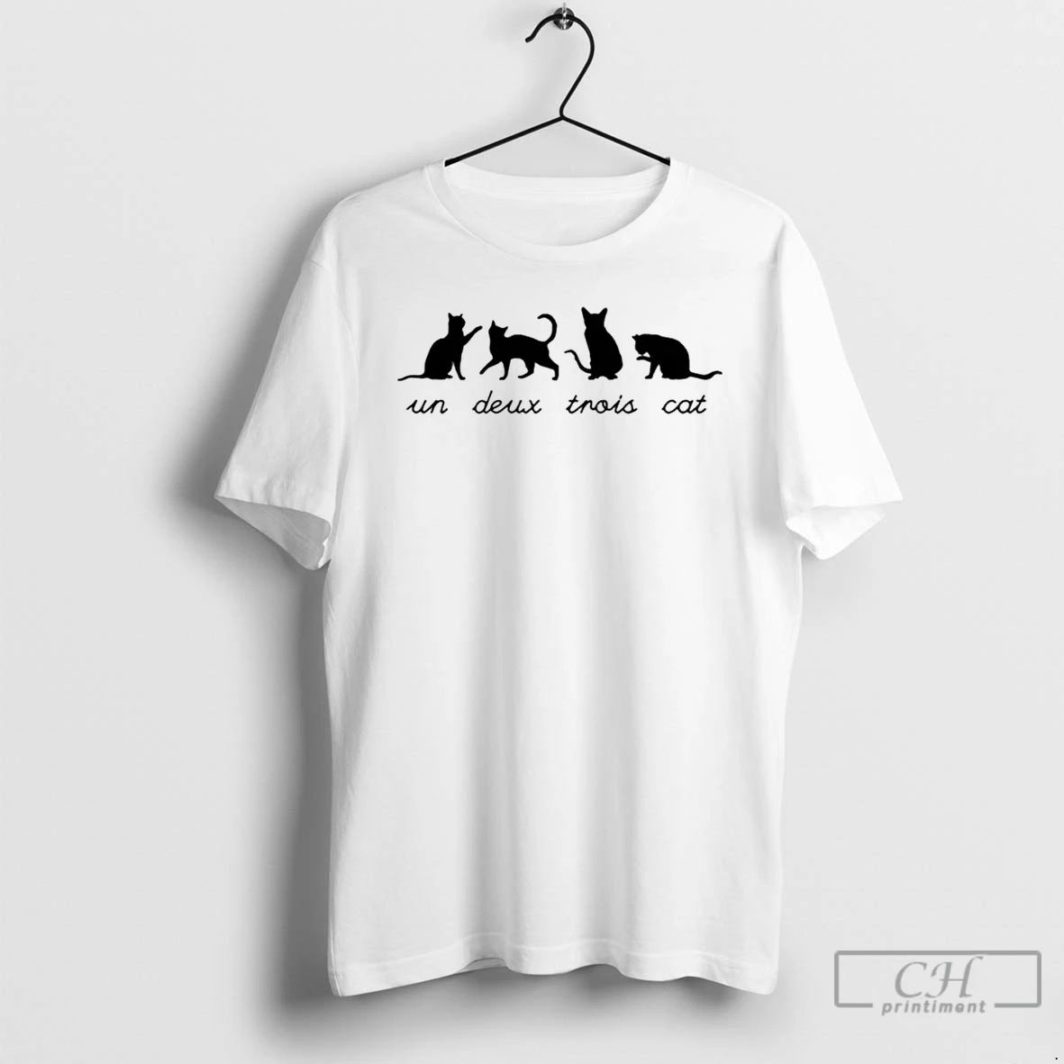 Classic Un Deux Trois Cat Art T Shirts