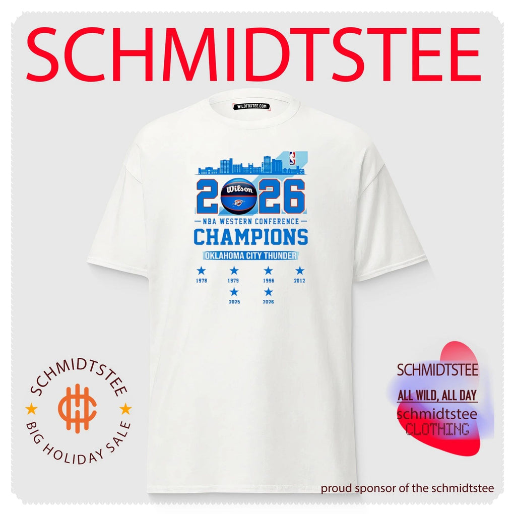 Oklahoma City Thunder 2026 NBA Western Conference Champions 6 Time skyline shirt