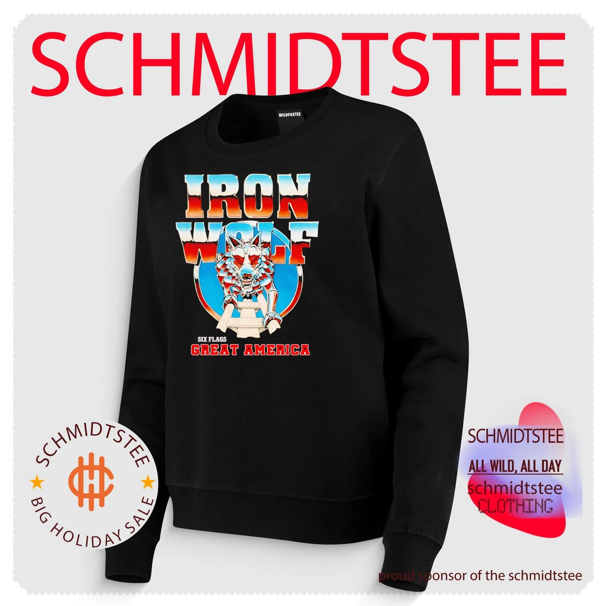 Iron Wolf Six Flags Great America Roller Coaster shirt