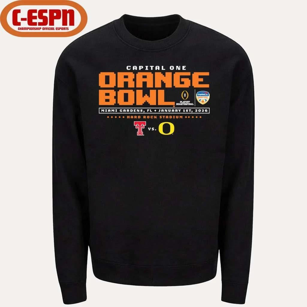 Texas Tech Vs Oregon 2025 Orange Bowl Shirt